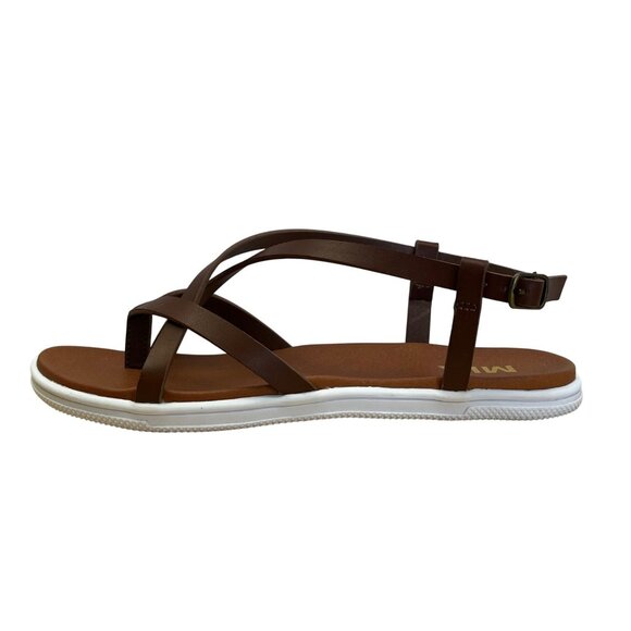 Mia Elana Cognac Brown Strappy Sandals Womens Size 6.5M - Picture 2 of 6